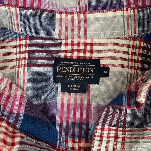 Pendleton Women Seaside Plaid Button Down Shirt Medium - Picture 7 of 12